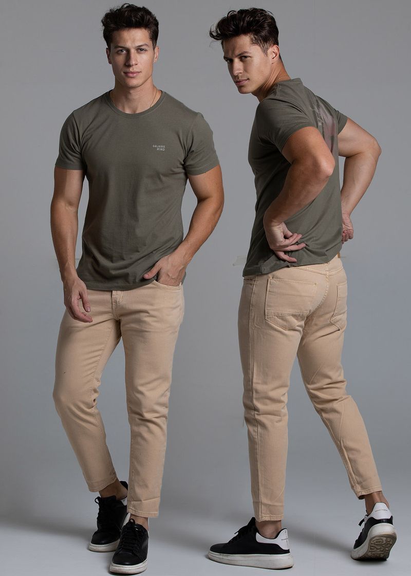 Calça sarja hot sale cropped masculina