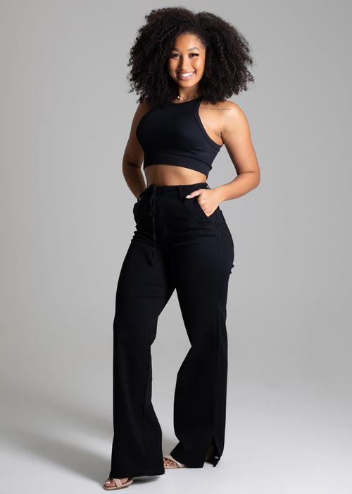 Calça Sarja Sawary Wide Leg - 277644