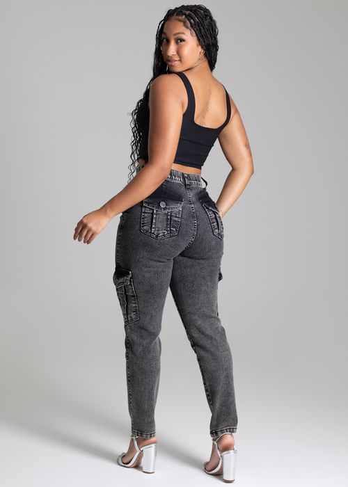 Calça Jeans Sawary Mom Cargo - 277891