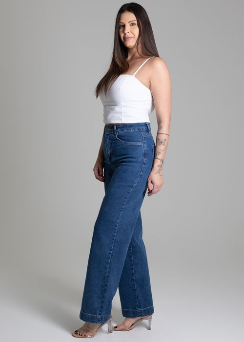 Calça Jeans Sawary Wide Leg Petit - 278083