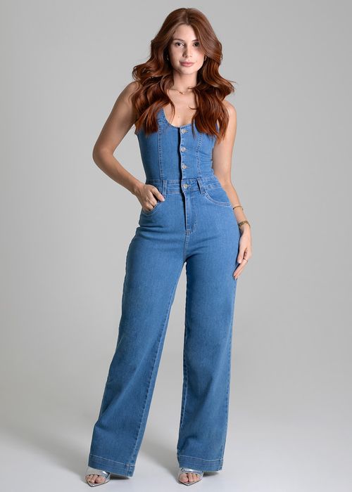 Macacão Jeans Sawary Wide Leg - 279269