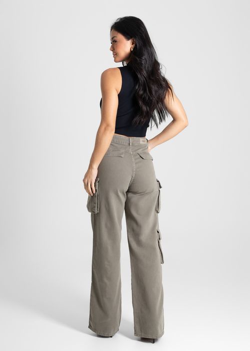 Calça Sarja Sawary Wide Leg- 280818