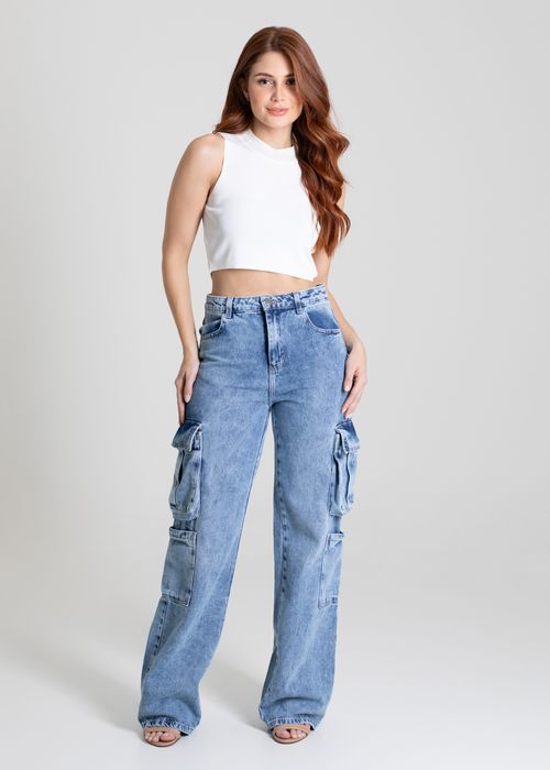 Calça Jeans Sawary Wide Leg - 280068