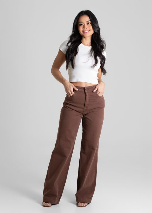 Calça Sarja Sawary Wide Leg - 280936