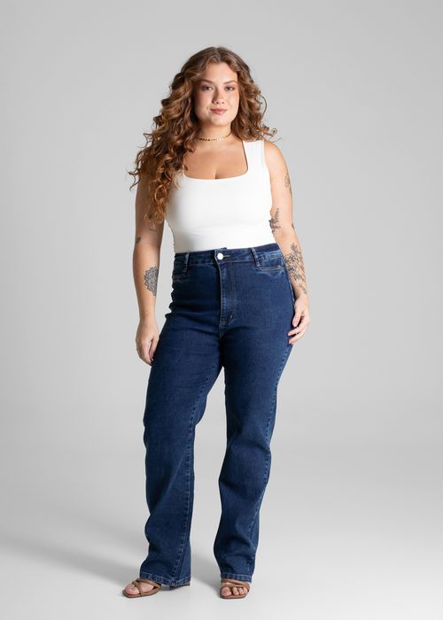Calça Jeans Sawary Plus Size Reta - 280687