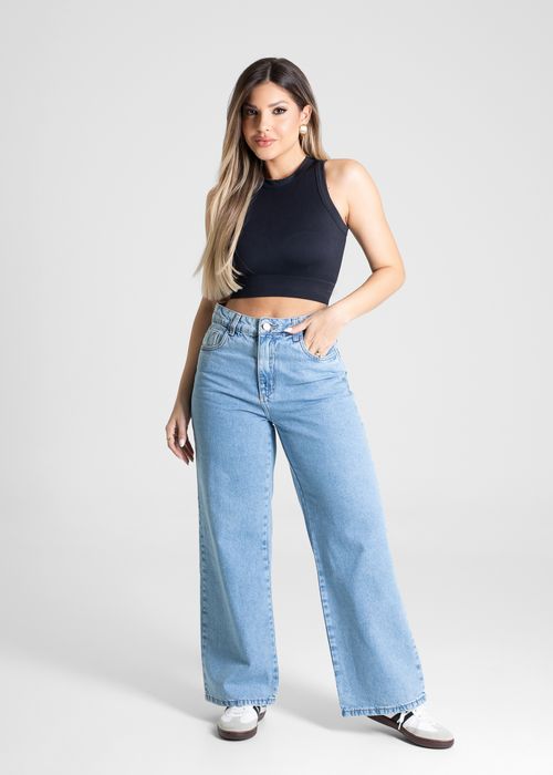 Calça Jeans Sawary Wide Leg Petit - 281151