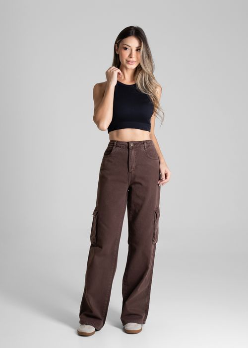 Calça Sarja Sawary Wide Leg - 281201