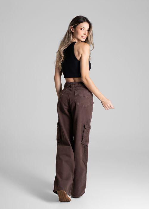 Calça Sarja Sawary Wide Leg - 281201